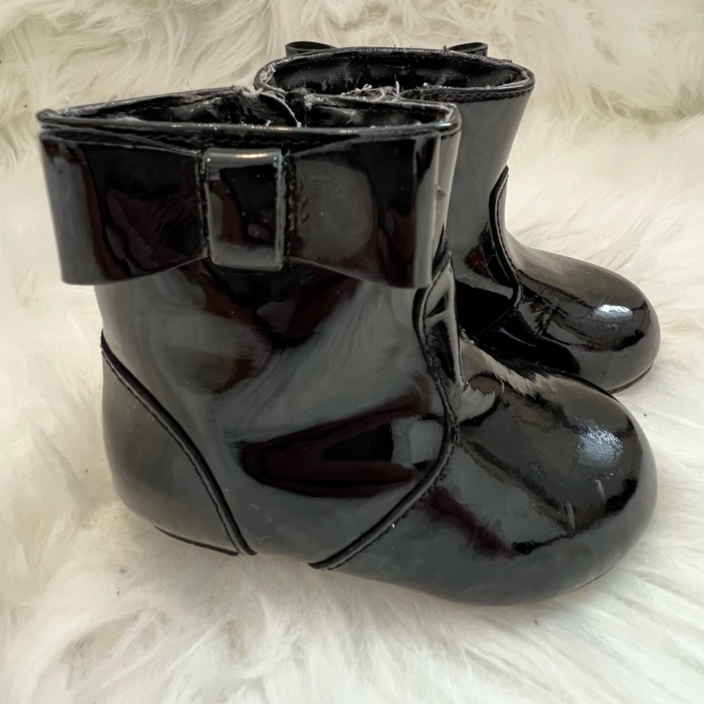 Janie and Jack Black Boots Baby / Toddler Size 3
